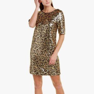 Betsey Johnson size 10 animal print sequined dress